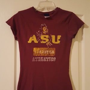 ASU Athletics maroon fitted shirt